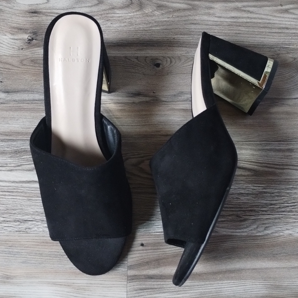 H Halston Womens Spain Block Heel Dress Sandals Size 8